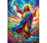 Jésus aux Bras Ouverts 500 Pieces Casse-tête Adulte en Carton Haute Densité Mythes fantastiques Difficile Motif Complexe Décoration Murale Anti-Stress Idée Cadeau Anniversaire 500 PCS