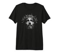 Jésus avec Couronne d'épines John 3:16 Y2K Grunge Graphic T-Shirt Haut de Gamme