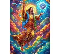 Jésus avec Les Bras Ouverts 300 Pieces Casse-tête Adolescent en Carton Rigide Anti-Déchirure Difficulté Moyenne Activité Éducative Passe-Temps Cadeau Anniversaire 300 PCS