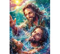 Jésus avec Les Disciples 500 Pièces Puzzle Famille en Carton Rigide Animaux et Plantes Difficulté Moyenne Activité Familiale Anti-Stress Loisir Créatif Idée Cadeau Anniversaire Premium 500 PCS