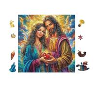Jésus avec Marie-Madeleine 100 Pièces Puzzle Créatif en Carton Haute Qualité Difficulté Moyenne Activité Manuelle Loisir Créatif Cadeau Créatif Saint Valentin Premium 28x28cm