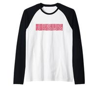 Jésus avec Rectangle Rouge coloré Jésus-Christ Manche Raglan