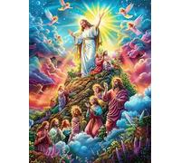 Jésus avec Ses Disciples au Sommet de la Montagne 1000 Pieces Casse-tête Créatif en Carton Épais Rigide Difficulté Moyenne Activité Manuelle Loisir Créatif Cadeau Noël Qualité Premium 1000 PCS