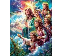 Jésus avec Ses Disciples dans Le Jardin 500 Pieces Casse-tête Débutant en Carton Ã‰Pais Mythes Conte de fées Facile Apprentissage Loisir Créatif Activité Manuelle Décoration Murale Cad