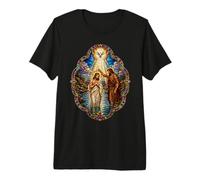 Jésus Baptême Saint-Esprit Colombe Cathédrale Mosaïque Art Foi T-Shirt Haut de Gamme
