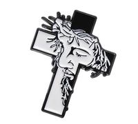 Jésus Brûle pour vêtements - vintage, bijoux 4 cm Bas métal | Broche, broche de la, finition dorée élégante, support de fermeture, accessoire inspiré du chrétien pe
