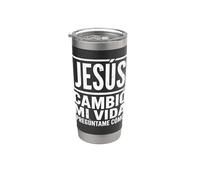 Jesus Cambio Mi Vida Preguntame Como Cristianos Espanol Gobelet isotherme en acier inoxydable double paroi