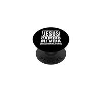 Jesus Cambio Mi Vida Preguntame Como Cristianos Espanol PopSockets PopGrip Adhésif