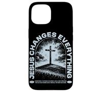 Jésus Change Tout la Foi chrétienne Croix culte Dieu Coque pour iPhone 15