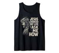 Jesus Changed My Life Ask Me How Christ Christian Faith Débardeur