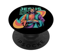 Jesus Changed My Life Ask Me How Devoted Christian Worship PopSockets PopGrip Adhésif