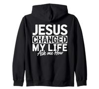Jesus Changed My Life Ask Me How Foi Evangélisation Sweat à Capuche