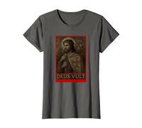 Jésus Chevaliers Templiers Croisades Deus Vult Crusaders T-Shirt, Femme, Asphalte, 3XL