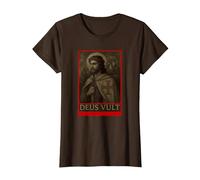 Jésus Chevaliers Templiers Croisades Deus Vult Crusaders T-Shirt, Femme, Marron, M