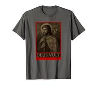 Jésus Chevaliers Templiers Croisades Deus Vult Crusaders T-Shirt, Homme, Asphalte, XL