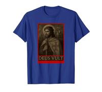Jésus Chevaliers Templiers Croisades Deus Vult Crusaders T-Shirt, Homme, Bleu Royal, XXL