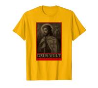 Jésus Chevaliers Templiers Croisades Deus Vult Crusaders T-Shirt, Homme, Doré Vif, M