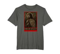 Jésus Chevaliers Templiers Croisades Deus Vult Crusaders T-Shirt, Homme Grandes Tailles, Asphalte, 5X Tall