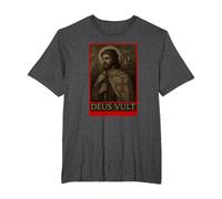 Jésus Chevaliers Templiers Croisades Deus Vult Crusaders T-Shirt, Homme Grandes Tailles, Chiné Foncé, 2X Tall