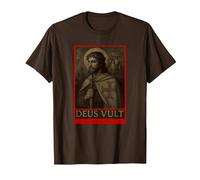 Jésus Chevaliers Templiers Croisades Deus Vult Crusaders T-Shirt, Homme, Marron, XXL