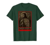 Jésus Chevaliers Templiers Croisades Deus Vult Crusaders T-Shirt, Homme, Vert Forêt, M
