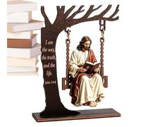Jésus chrétien 2D qui lit la sur une balançoire