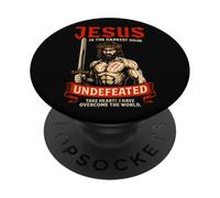 Jésus chrétien invaincu aux Heures Les Plus Sombres John 16:33 Faithcore PopSockets PopGrip Adhésif