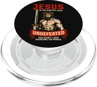 Jésus chrétien invaincu aux Heures Les Plus Sombres John 16:33 Faithcore PopSockets PopGrip pour MagSafe