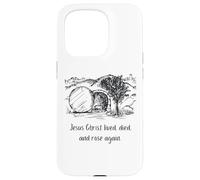 Jésus Christ a vécu est Mort et Rose à Nouveau Coque pour iPhone 15 Pro