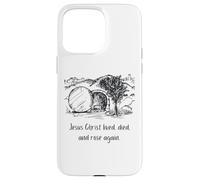 Jésus Christ a vécu est Mort et Rose à Nouveau Coque pour iPhone 15 Pro Max