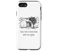 Jésus Christ a vécu est Mort et Rose à Nouveau Coque pour iPhone SE (2020) / 7/8