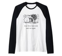 Jésus Christ a vécu est Mort et Rose à Nouveau Manche Raglan