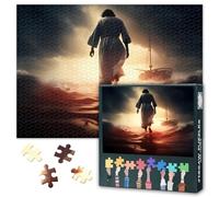 Jésus-Christ Aller au Bateau 1000 pièces Puzzles pour adultes Jésus-Christ Marcher Jigsaw Puzzles pour Art mural Intelligence Puzzle amusant pour adultes Famille Amis Jeux d'intérieur 50 cm x 70 cm