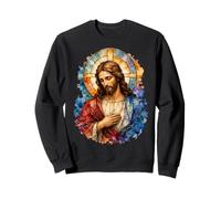 Jésus Christ Aquarelle cathédrale icône prière Portrait Art Sweatshirt