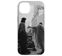 Jésus Christ Arresté Ponce Pilate Peinture Biblique Noir Coque pour iPhone 14 Plus