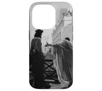 Jésus Christ Arresté Ponce Pilate Peinture Biblique Noir Coque pour iPhone 14 Pro