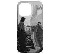 Jésus Christ Arresté Ponce Pilate Peinture Biblique Noir Coque pour iPhone 14 Pro Max