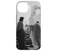 Jésus Christ Arresté Ponce Pilate Peinture Biblique Noir Coque pour iPhone 15 Plus