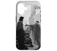 Jésus Christ Arresté Ponce Pilate Peinture Biblique Noir Coque pour iPhone 16