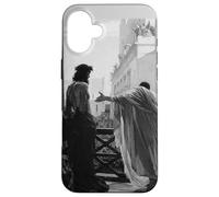 Jésus Christ Arresté Ponce Pilate Peinture Biblique Noir Coque pour iPhone 16 Plus