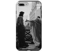Jésus Christ Arresté Ponce Pilate Peinture Biblique Noir Coque pour iPhone 7 Plus/8 Plus