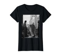 Jésus Christ Arresté Ponce Pilate Peinture Biblique Noir T-Shirt Graphique avec Valeur
