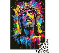 Jesus Christ Art Recycled Paper for Adults Colorful Jesus Crown Art Educational Game Decompression 1000 Pieces 52x38cm 1000pcs