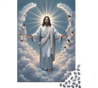 Jésus Christ au Ciel 1000 Pièce Stock De Cartes Premium Puzzle De Bricolage Adolescents Fans 12-18 Ans Défi du Jeu Éducatif Soulagement du Stress Décoration 70x50cm/1000pcs