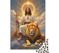 Jésus Christ avec Lion Puzzle 1000 Pièces pour Adultes Et Enfants Classiques Cadeau Unique 70x50cm/1000pcs