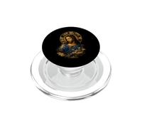 Jésus Christ Bleu Floral Sacré Icône Faith Illustration Design PopSockets PopGrip pour MagSafe
