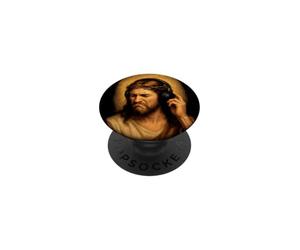 Jesus Christ Casque Basse Visage Meme Musique Rock Christian PopSockets PopGrip Adhésif
