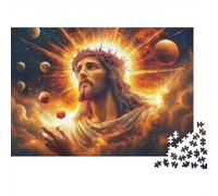 Jésus Christ Cosmique Coffret Puzzle 1000 Pièces Papier Écologique pour Seniors Passionnés, Puzzle Anti-Stress, Loisir De Voyage, Cadeau De Noël Idéal 38x26cm/1000pcs