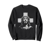 Jésus Christ Couronne d'épines Croix Religieuse chrétienne Sweatshirt