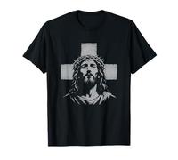 Jésus Christ Couronne d'épines Croix Religieuse chrétienne T-Shirt